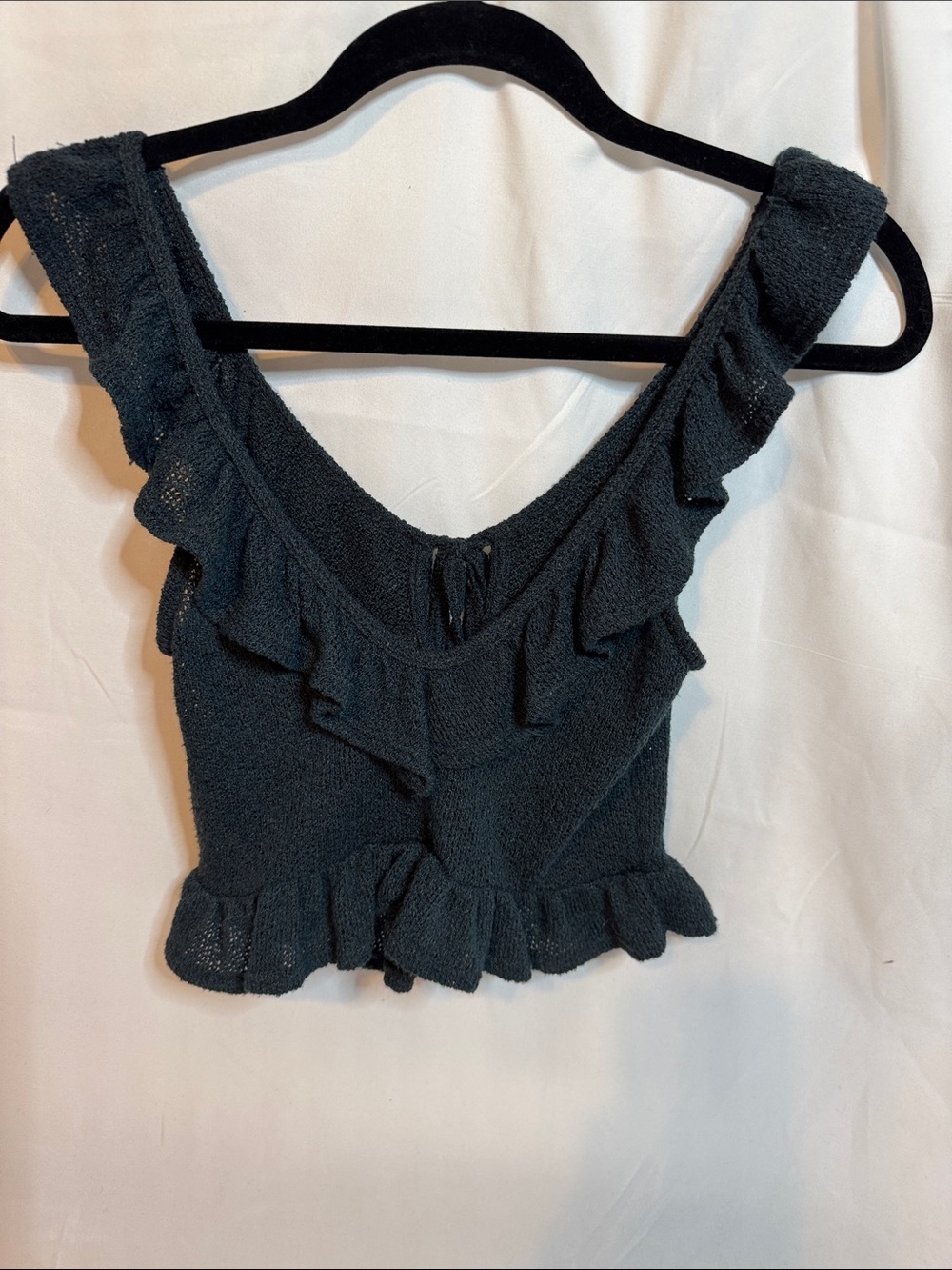 Urban Outfitters Dark Teal Ruffle Knit Camisole - Picture 4 of 4